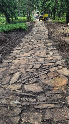 Nový úsek v průběhu prací, detail